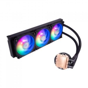 Cooler master masterliquid pl360 flux - sistema di raffreddamento a liquido aio per cpu 3 ventole 120 mm radiatore 360 mm controller rgb indirizzabile gen2 - supporta amd e intel