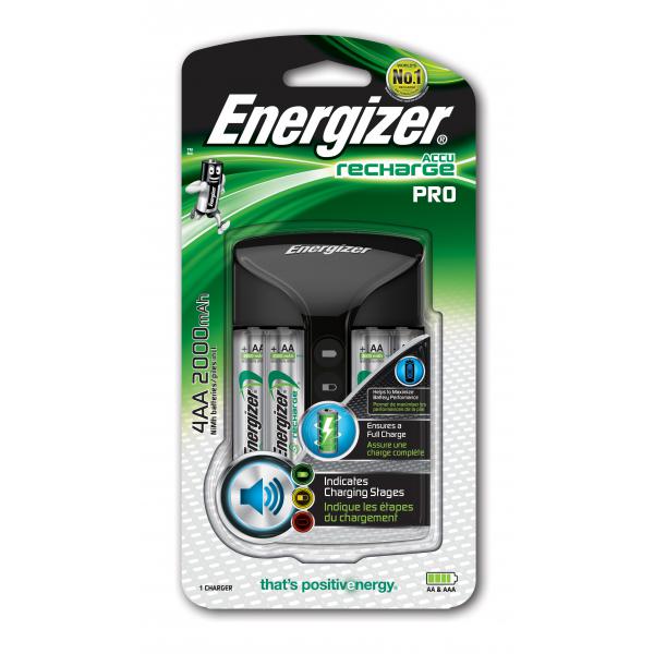 Energizer pro charger caricatore con 4 batterie aa stilo 2000mah