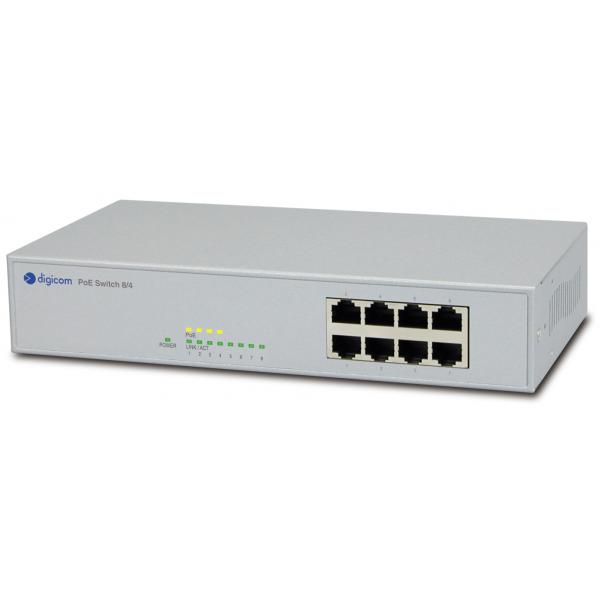 Digicom 8e4463 switch 8 porte lan 10/100 di cui 4 con funzionalita` poe