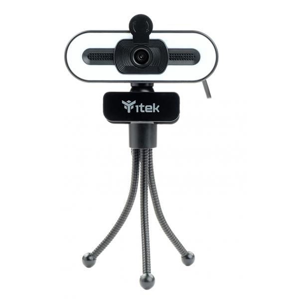 Itek w401l webcam con microfono full hd 30fps luce led 3 mode usb treppiede