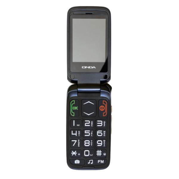 Onda f10 lino dual sim senior phone clamshell 2.4 tasti grandi vivavoce tasto sos radio fm italia champagne