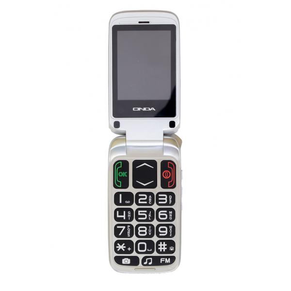 Onda f12 felice+ dual sim senior phone clamshell 2.4 tasti grandi vivavoce tasto sos radio fm italia white