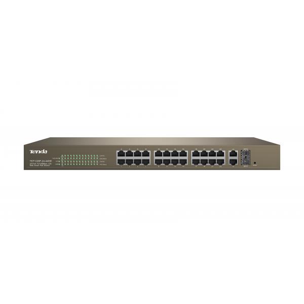 Tenda switch poe web smart 24 porte 10/100+2gb+2sfp combo 440w