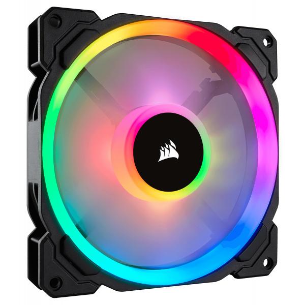 Corsair ll140 rgb ventola led pwm, dual light loop rgb 1 pezzo
