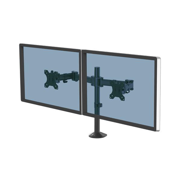 Fellowes braccio monitor doppio reflex series regolabile nero