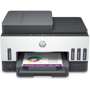 Hp smart tank 7605 (28c02a), stampante multifunzione a4 con serbatoio di inchiostro ad alto volume di stampa, stampa fronte-retro automatica, scansione, copia, fax, adf, wi-fi, hp smart, grigia
