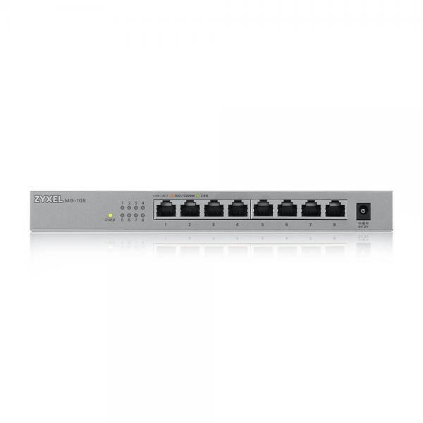 Zyxel mg-108 switch non gestito 2.5g ethernet 100-1000-2500 acciaio
