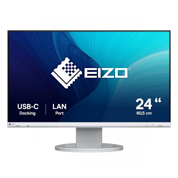 Eizo flexscan ev2490-wt 24.1 led ips full hd 16:9 60hz 5ms contrasto 1.000:1 hub usb displayport hdmi pivot hub usb-c altoparlanti incorporati bianco