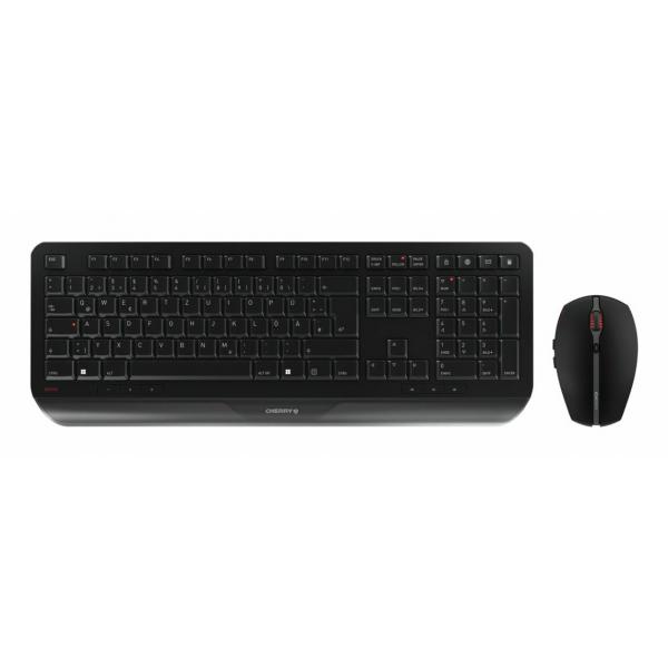 Cherry gentix kit tastiera e mouse ottico wireless 2.000 dpi 115 tasti layout tedesco black