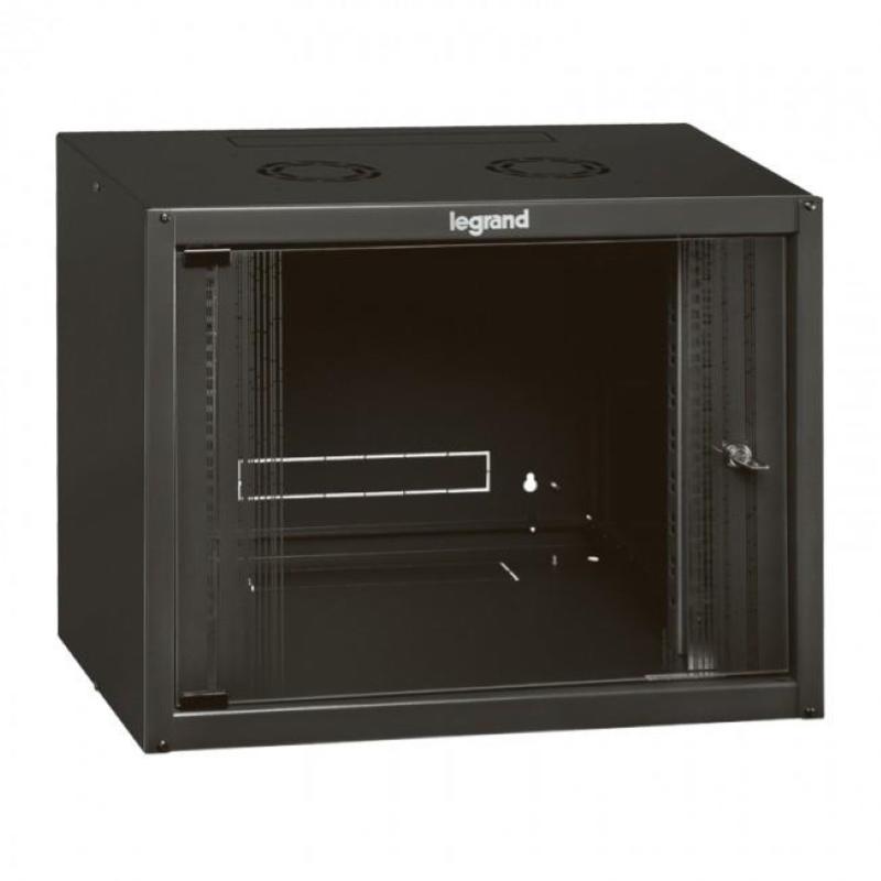Armadio box da parete legrand 12u 625x600x450 porta in vetro ral 7016