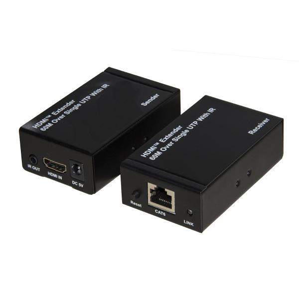 Link estensore hdmi fino a 60 metri 1080p con comando infrarossi alimentazione del ricvitore poc