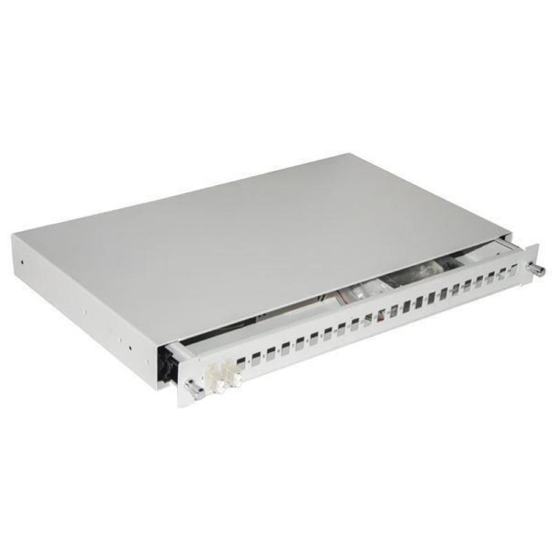 Link cassetto fibra ottica 24 porte per adattatori lc duplex 1 unita` per installazione 19 grigio