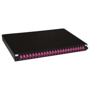 Link pannello fibra ottica 19`` con 24 adattatori sc simplex om4 profondita` 250mm con pigtail installati nero