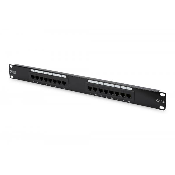 Digitus pannello patch 19`` non schermato utp 16 porte 8 poli rj45 per reti categoria 6 - 1 unita`