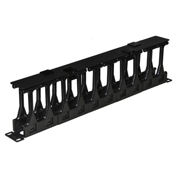 Link pannello guidacavi per armadi rack 19 1u a gabbia, alta densita profondita 11 cm con coperchio apribile