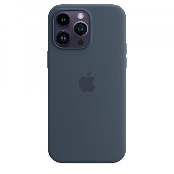 Apple custodia magsafe inÂ silicone per iphoneÂ 14Â proÂ maxÂ storm blue