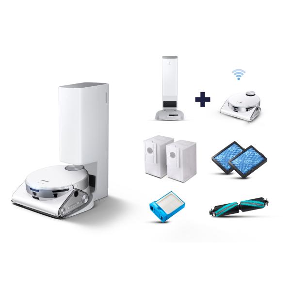 Samsung jet bot ai+ aspiraplovere robot 170w 0.2l + vac cleaner senza sacchetto argento bianco