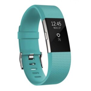 Fitbit charge 2 braccialetto wireless taglia large per monitoraggio attivita` fisica e sonno - verde acqua / argento