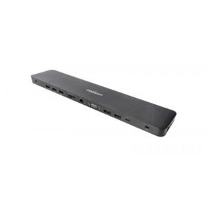 Mediacom m-docktpcp docking station pro power delivery 100 w 12 connessioni 1 x usb-c 3.1 - 1 x usb-c 100 w - 2 x usb-a 3.2 - 1 x usb-a 3.0 battery charghing 1.2 - 2 x usb 2.0 - 1 x hdmi - 1 displayport - 1 x vga -1 x rj-45 gigabit - 1 x jack 3.5mm