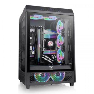 Thermaltake the tower 500 case midi tower atx eatx micro atx mini-itx pannelli laterali e frontale in vetro temperato 4-xusb-a 3.0 1xusb-c 2xventole 120mm black