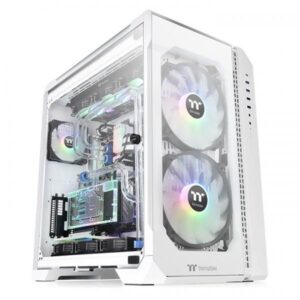 Thermaltake view 51 tg argb snow case midi tower atx eatx micro atx mini-itx 3 pannelli in vetro temperato 1xusb-c 2xusb 3.0 2xusb 2.0 1xtasto rgb 2xventole 200mm argb 1xventola 120mm argb white