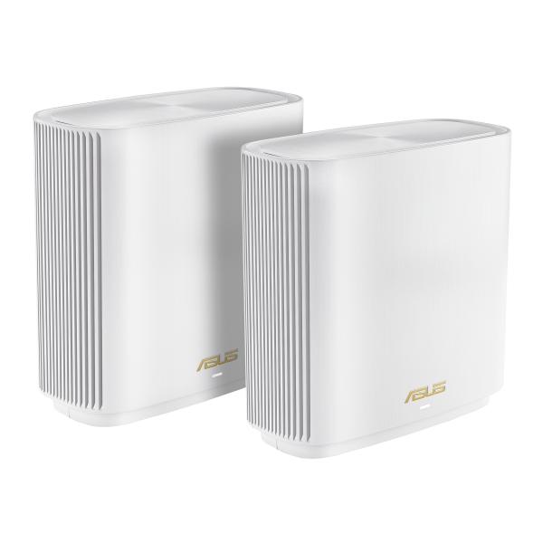Asus zenwifi xt9 router estensibile sistema mesh wi-fi 6 tripla banda 2.4ghz/5ghz/5ghz kit 2 pezzi colore bianco