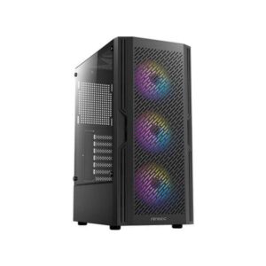 Antec ax20 midi tower gaming pannelli laterali in vetro temperato design frontale a rete 3 x rgb led atx no power nero