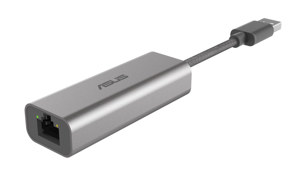 Asus usb-c2500 2.5g ethernet usb adapter supporta la connessione di rete cablata mac os, linux, windows, retrocompatibile su 1g-100mbps, ideale per il gioco
