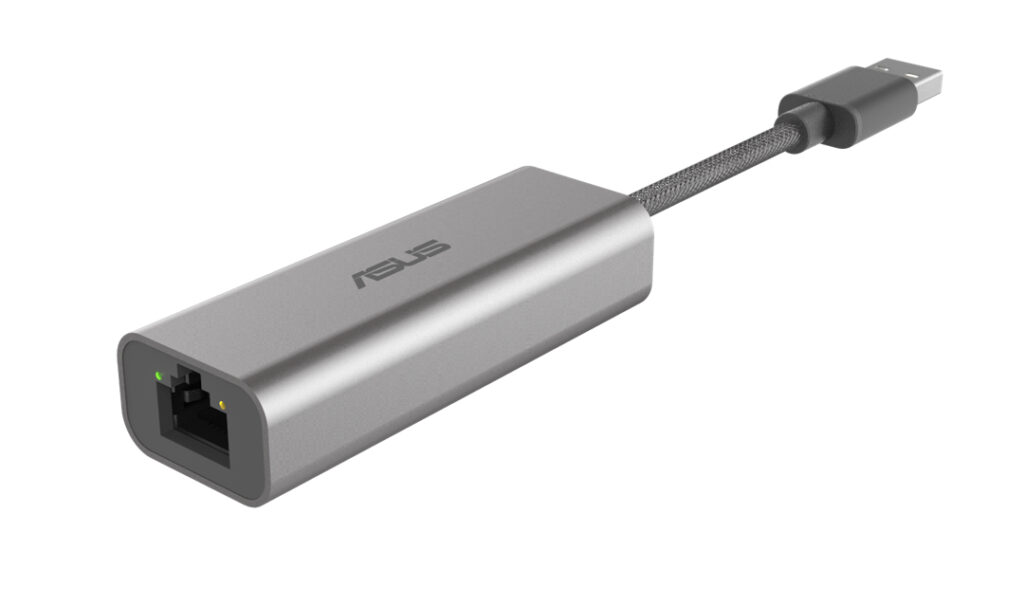 Asus usb-c2500 2.5g ethernet usb adapter supporta la connessione di rete cablata mac os, linux, windows, retrocompatibile su 1g-100mbps, ideale per il gioco