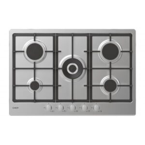 Candy chg74wx piano cottura a gas 5 zone griglie in ghisa 75 cm acciaio inox