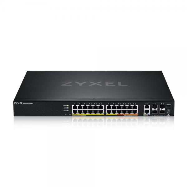 Zyxel xgs2220-30hp switch poe a 24 porte gbe l3 access con 6 uplink 10g 400w