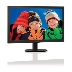 Philips monitor 21.5`` led 223v5lsb - 00 1920 x 1080 full hd tempo di risposta 5 ms, dvi, vga, attacco vesa, nero