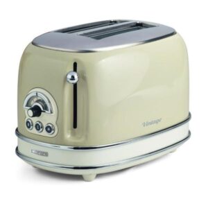 Ariete tostapane vintage beige 2 fette, 6 livelli di tostatura 810w acciaio inossidabile 2 scomparti