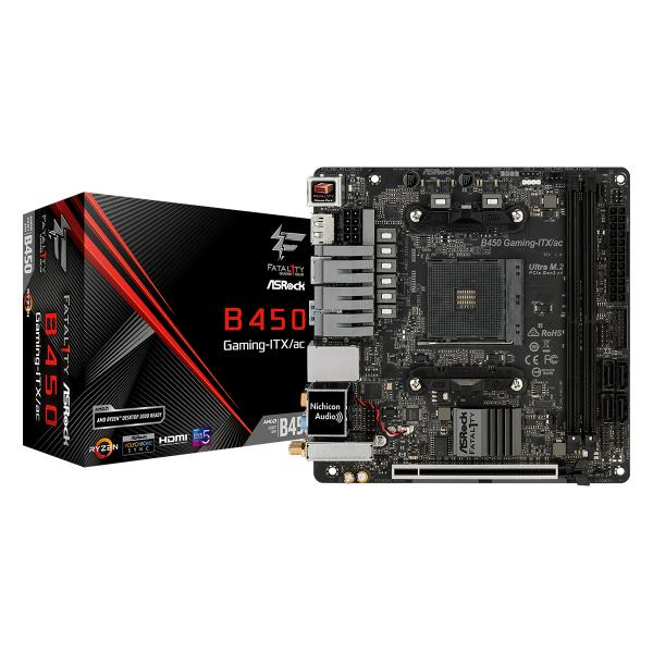 Asrock scheda madre b450 gaming-itx/ac (90-mxb870-a0uayz) sk am4