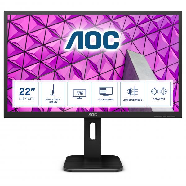 Aoc 22p1d 21.5 led tn formato 16:9 contrasto 1.000:1 1xvga 1xhdmi colore nero garanzia italia