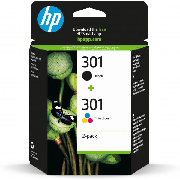 Hp 301 combo pack confezione da 2 cartucce originali d`inchiostro multicolore