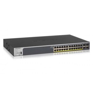 Netgear gs728tp-200eus switch 28 porte l2/l3/l4 10/100/1000 24 x poe+ @ 190w, 4 x 1g sfp