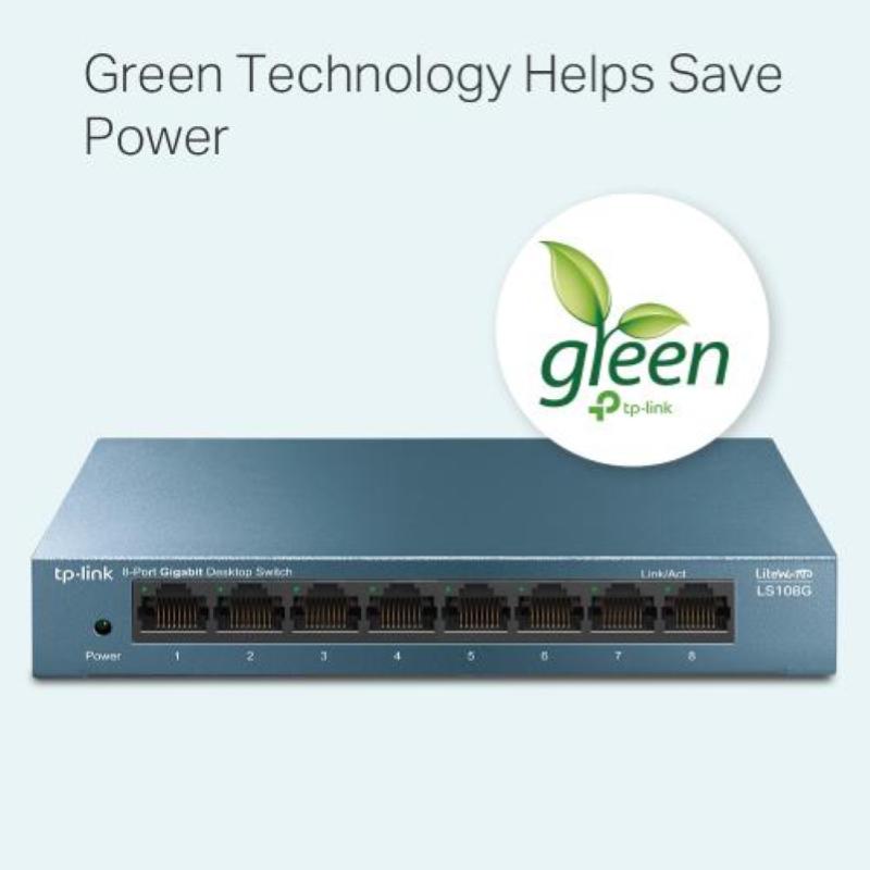 Tp-link switch desktop 8 porte rj45 10/100/1000mbps auto-mdi/mdix