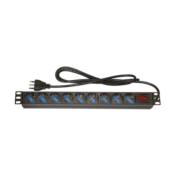Link multipresa da rack 19 9 prese universali con interruttore spina italiana 16a