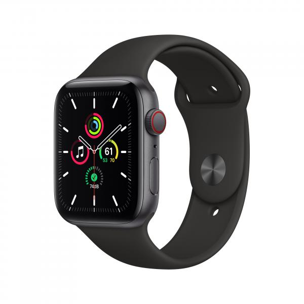 Apple watch se gps + cellular 4g lte 44mm cassa in alluminio grigio siderale con cinturino sport nero