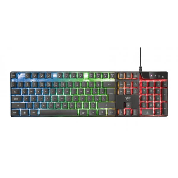 Trust gxt 838 azor tastiera gaming illuminata con mouse gaming raffinato e preciso
