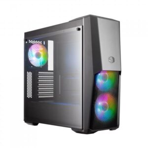 Cooler master masterbox mb500 argb - case pc atx con semi-pannello in rete 3 ventole da 120mm preinstallate pannello laterale in vetro configurazioni flusso aria flessibili - argb