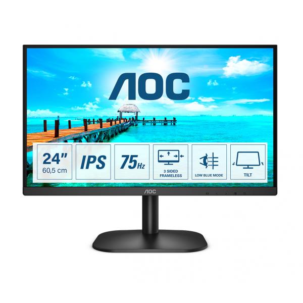 Aoc monitor flat 23.8`` 24b2xh 1920x1080 tempo di risposta 4 ms