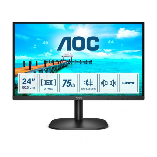 Aoc monitor 23.8`` led va 24b2xdam 1920 x1080 full hd tempo di risposta 4 ms