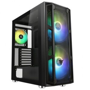 Itek majes 20 mesh evo case full tower pannello laterale in vetro temperato frontale mesh 2x20cm ventole argb 2xusb 2.0 2xusb 3.0 black
