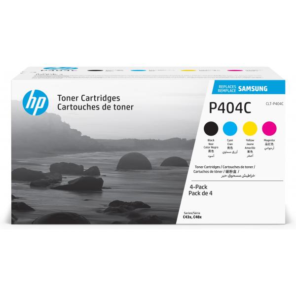 Hp clt-p404c su365a cartucce toner originali serie xpress c430, c480 e c483, 4.500 pagine, multipack da 4 nero,ciano-giallo-magenta