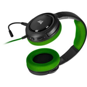 Corsair hs35 stereo cuffie gaming con microfono unidirezionale rimovibile, altoparlanti in neodimio da 50 mm, compatibili con xbox one, ps4, nintendo switch e dispositivi mobile, verde