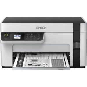 Epson ecotank et-m2120 stampante multifunzione monocromatica 3-in-1 (stampa, copia, scansione), flaconi inchiostro inclusi rendimento nero fino a 5000 pagine, schermo lcd, wi-fi