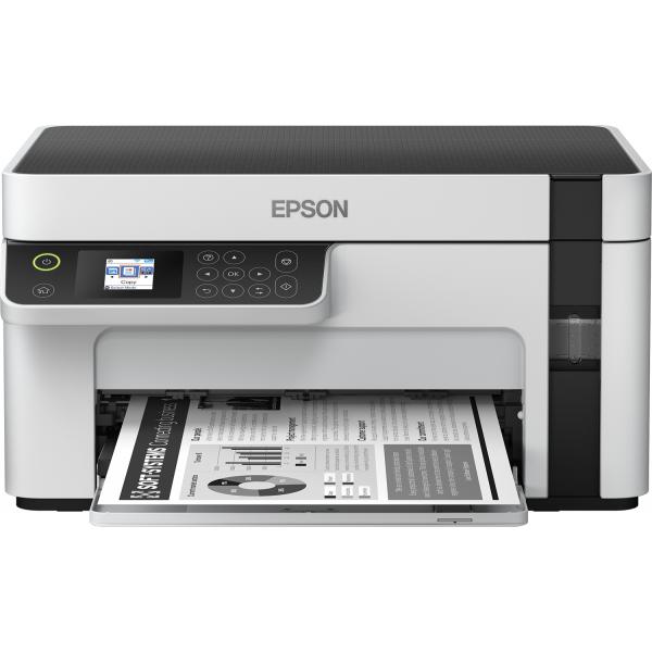 Epson ecotank et-m2120 stampante multifunzione monocromatica 3-in-1 (stampa, copia, scansione), flaconi inchiostro inclusi rendimento nero fino a 5000 pagine, schermo lcd, wi-fi
