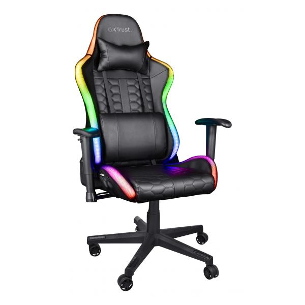 Trust gxt716 rizza rgb led poltrona gaming bordi illuminati 350 colori ed effetti telecomando wireless col nero